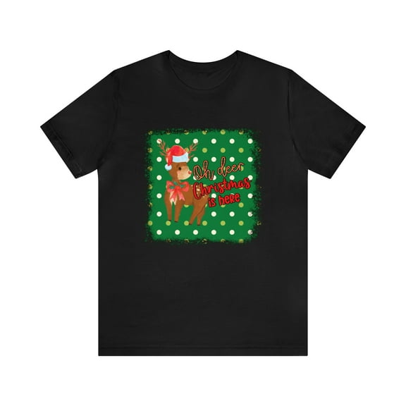 Unisex Streetwear Jersey Short Sleeve Tee Oh Deer Christmas is here