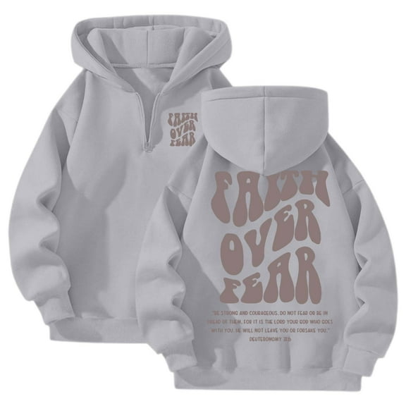 Unisex Streetwear Letter Print Hooded Zip Up Sweatshirt Loose Fit Pullover Casual Comfort Wear