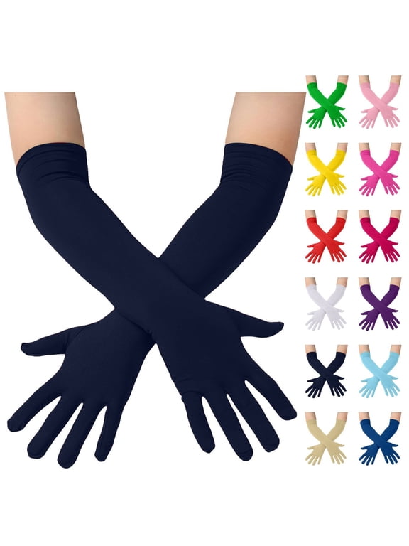 Unisex Stretchy Spandex Costume Gloves 18 Inch Long Halloween Opera Cosplay