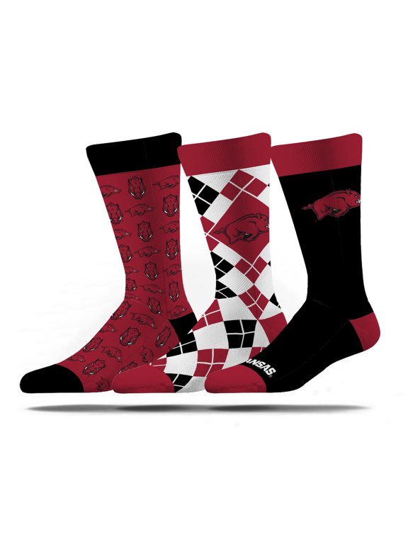 Unisex Strideline Arkansas Razorbacks Business Knit Crew Socks Three-Pack Set