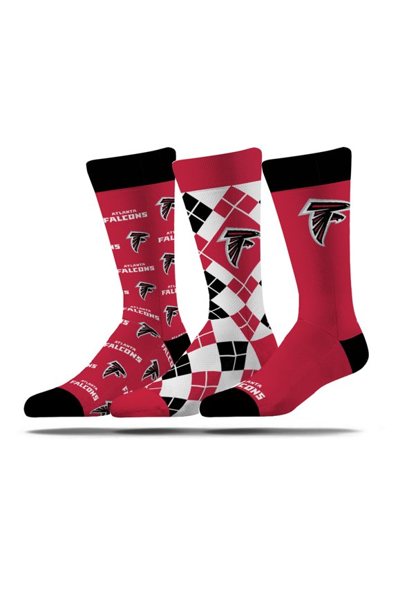 Unisex Strideline Atlanta Falcons Business Knit Crew Socks Three-Pack Set