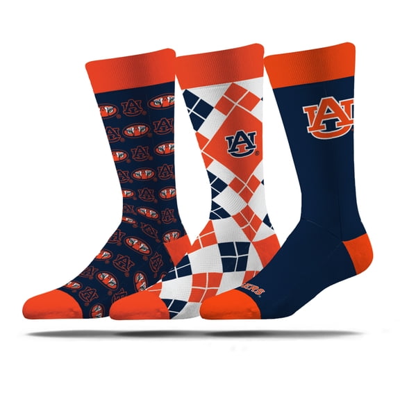 Unisex Strideline Auburn Tigers Business Knit Crew Socks Three-Pack Set
