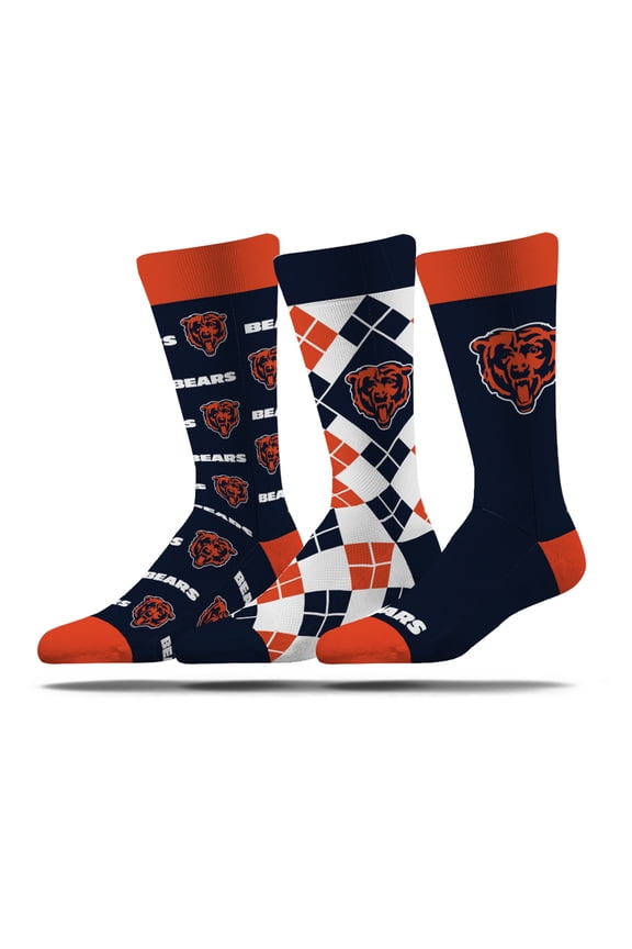 Unisex Strideline Chicago Bears Business Knit Crew Socks Three-Pack Set
