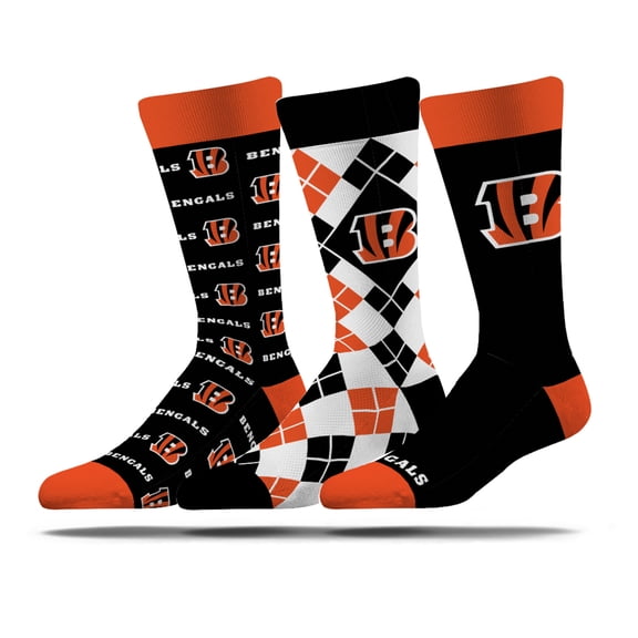 Unisex Strideline Cincinnati Bengals Business Knit Crew Socks Three-Pack Set