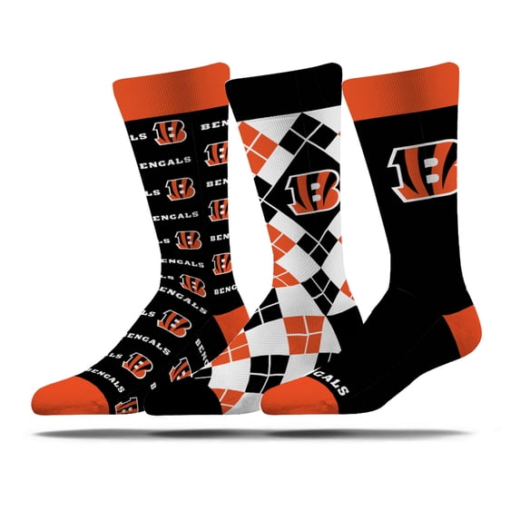 Unisex Strideline Cincinnati Bengals Business Knit Crew Socks Three-Pack Set