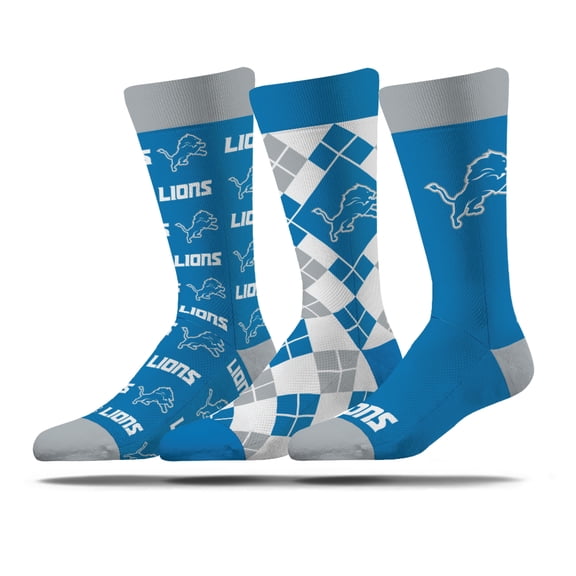 Unisex Strideline Detroit Lions Business Knit Crew Socks Three-Pack Set