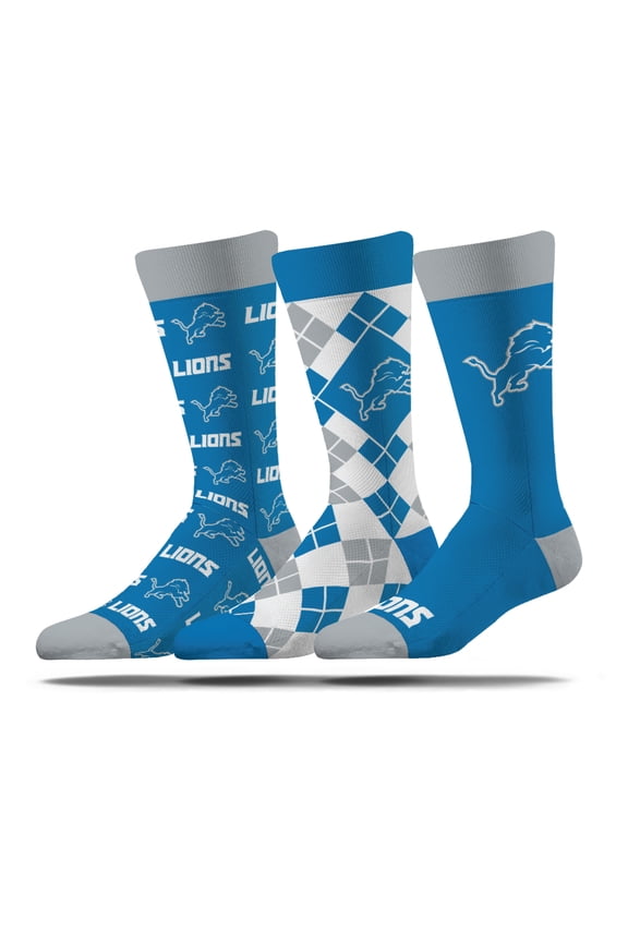 Unisex Strideline Detroit Lions Business Knit Crew Socks Three-Pack Set