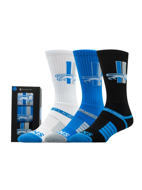 Unisex Strideline Detroit Lions Retro Premium 3-Pack Knit Crew Socks Set