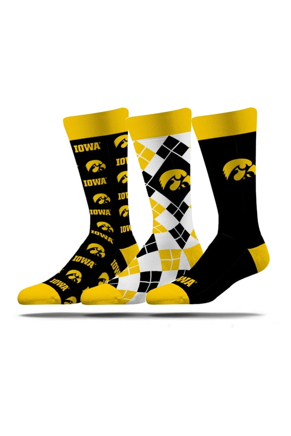 Unisex Strideline Iowa Hawkeyes Business Knit Crew Socks Three-Pack Set