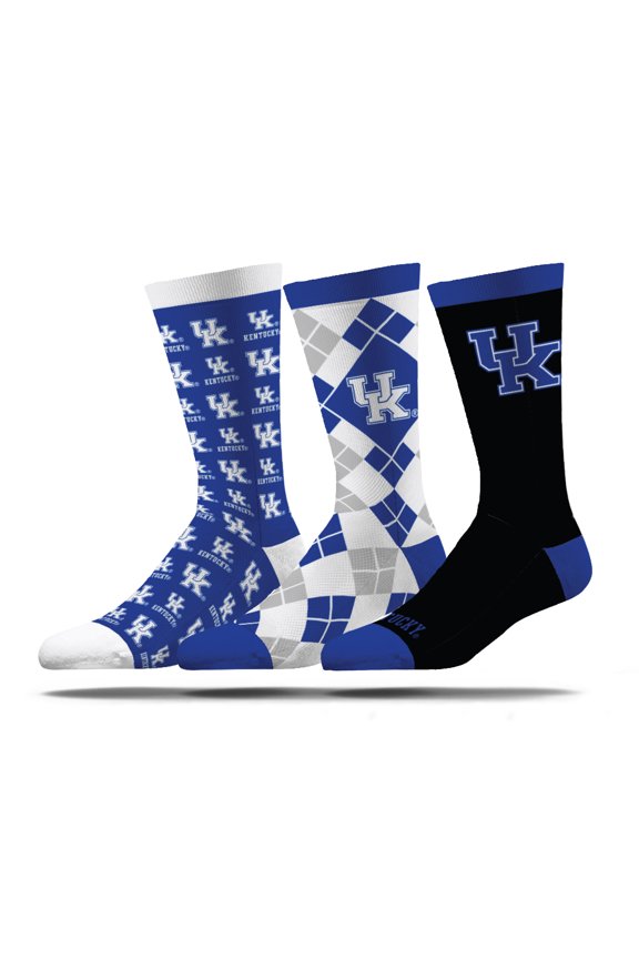 Unisex Strideline Kentucky Wildcats Business Knit Crew Socks Three-Pack Set