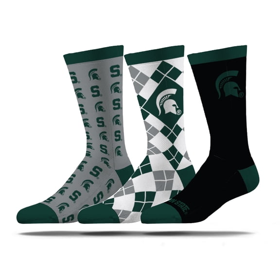 Unisex Strideline Michigan State Spartans Business Knit Crew Socks Three-Pack Set