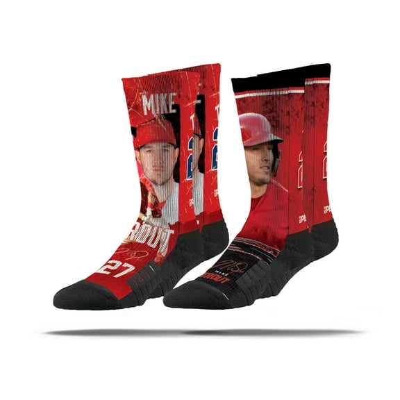 Unisex-Strideline Mike Trout Los Angeles Angels Premium 2-Pack Full Slub Crew Socks