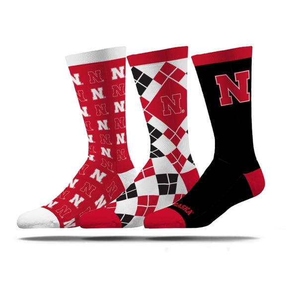 Unisex Strideline Nebraska Huskers Business Knit Crew Socks Three-Pack Set
