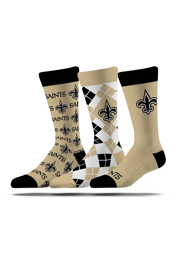 Unisex Strideline New Orleans Saints Business Knit Crew Socks Three-Pack Set