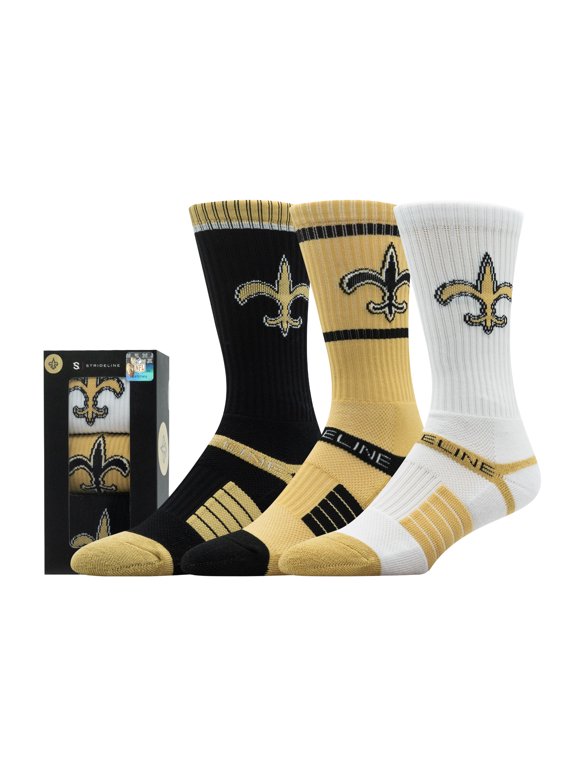 Unisex Strideline New Orleans Saints Premium 3-Pack Knit Crew Socks Set