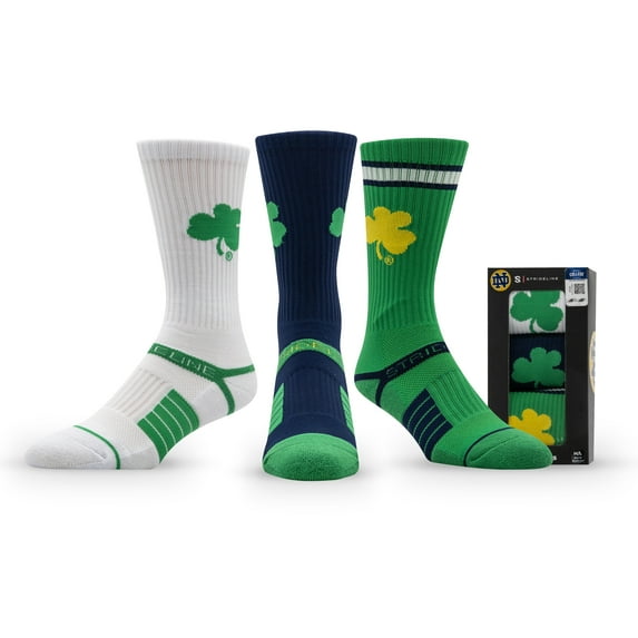 Unisex Strideline Notre Dame Fighting Irish Premium Knit Crew Socks Three-Pack