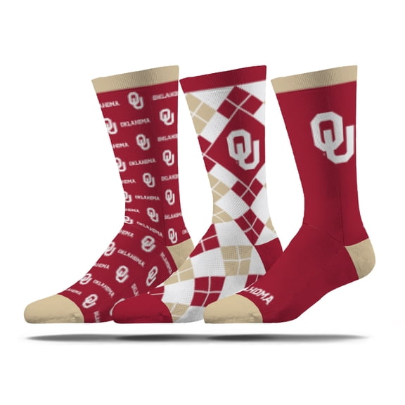 Unisex Strideline Oklahoma Sooners Business Knit Crew Socks Three-Pack Set