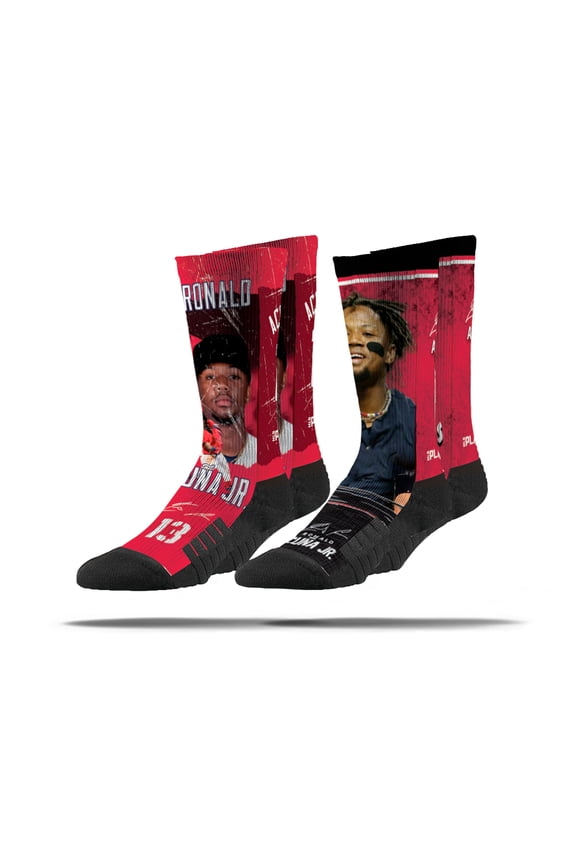 Unisex-Strideline Ronald Acu-a Jr.  Atlanta Braves Premium 2-Pack Full Slub Crew Socks