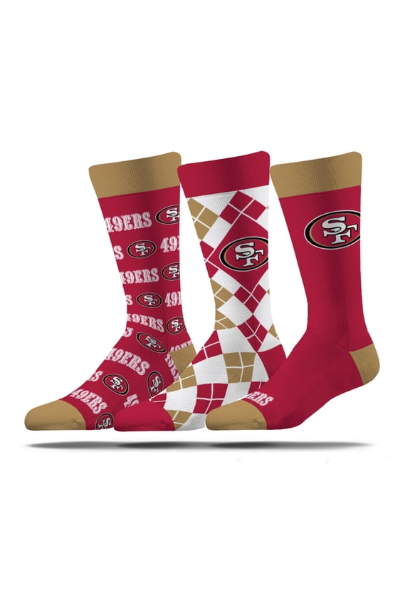 Unisex Strideline San Francisco 49ers Business Knit Crew Socks Three-Pack Set