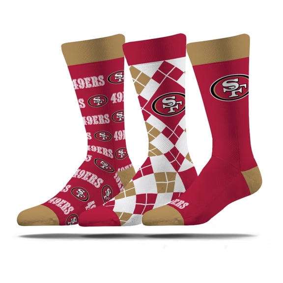 Unisex Strideline San Francisco 49ers Business Knit Crew Socks Three-Pack Set