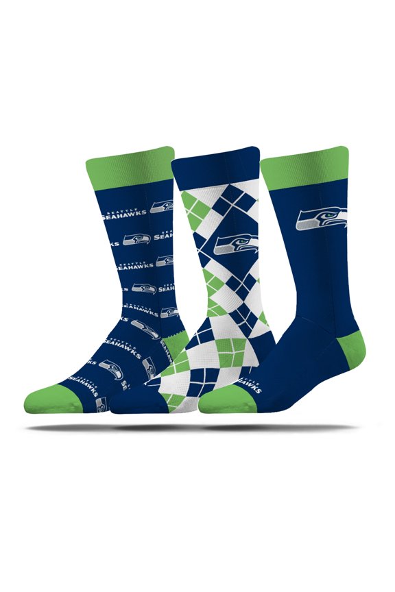 Unisex Strideline Seattle Seahawks Business Knit Crew Socks Three-Pack Set
