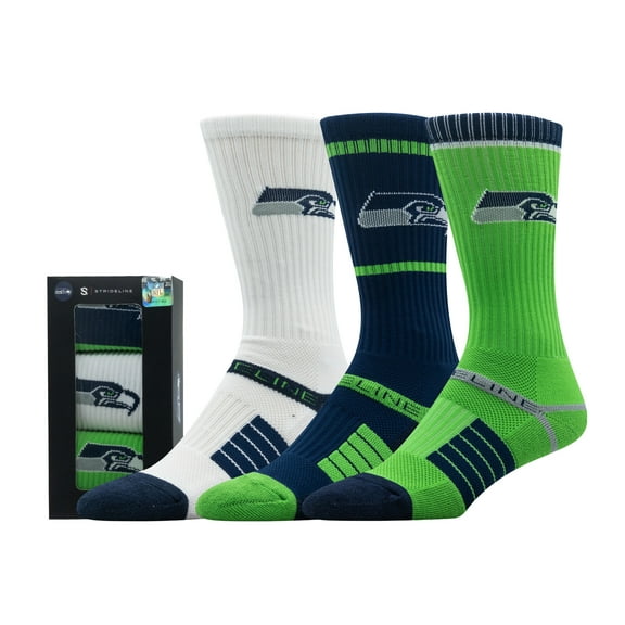 Unisex Strideline Seattle Seahawks Premium 3-Pack Knit Crew Socks Set