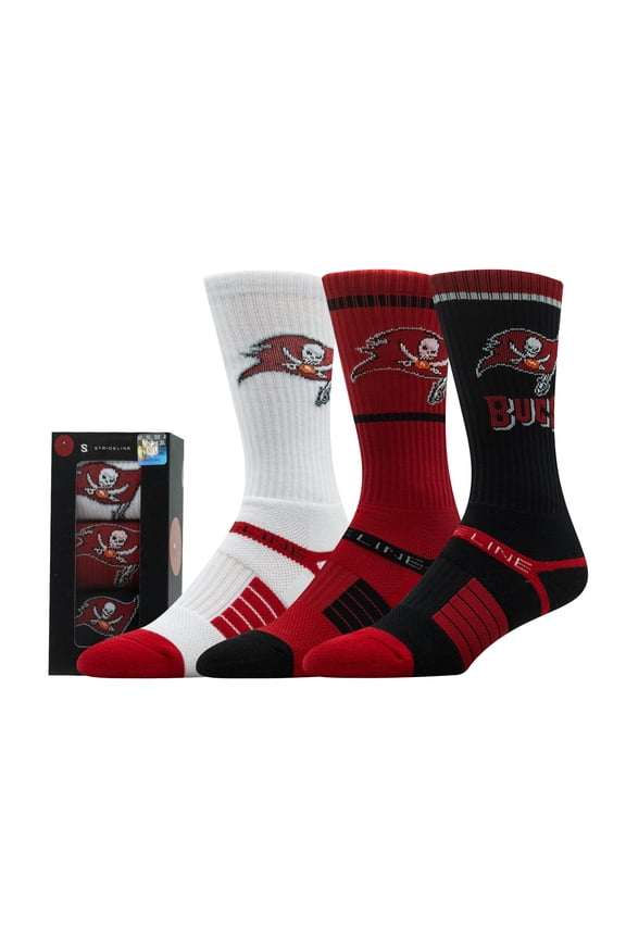 Unisex Strideline Tampa Bay Buccaneers Premium 3-Pack Knit Crew Socks Set