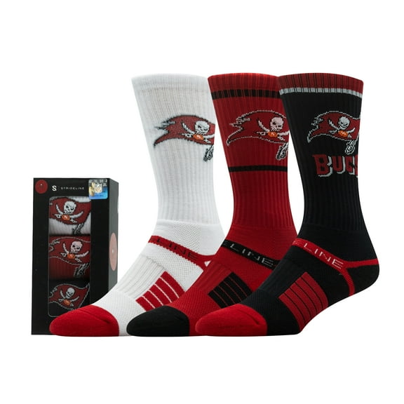 Unisex Strideline Tampa Bay Buccaneers Premium 3-Pack Knit Crew Socks Set