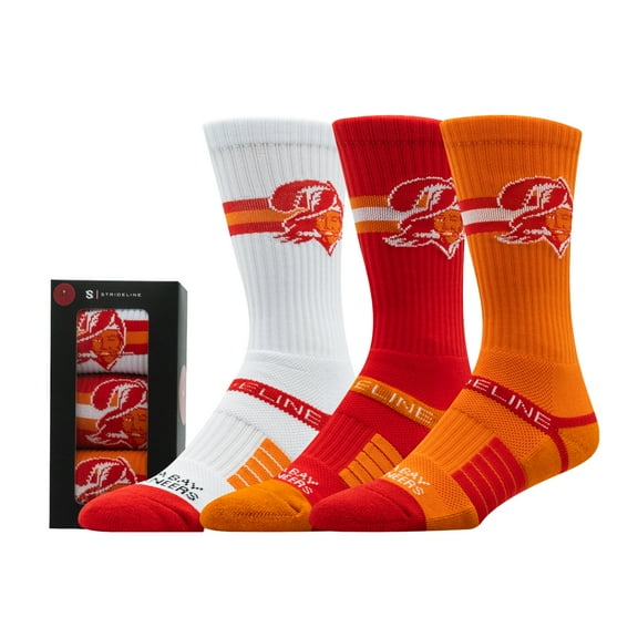 Unisex Strideline Tampa Bay Buccaneers Retro Premium 3-Pack Knit Crew Socks Set