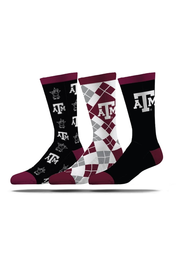 Unisex Strideline Texas A&M Aggies Business Knit Crew Socks Three-Pack Set