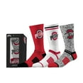 thumbnail image 1 of Unisex Strideline White Ohio State Buckeyes Premium Knit Crew Socks Three-Pack, 1 of 2