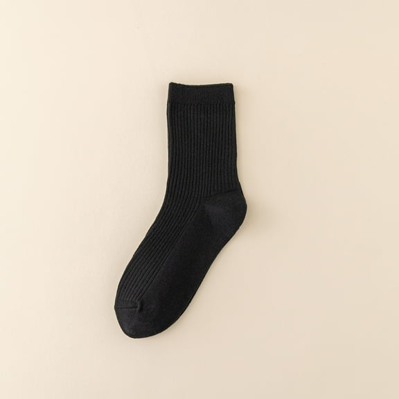 Unisex Striped Cotton Socks | 5-Pack Breathable Socks for Daily Wear, Gym & Travel Under 5$, Hontri Women's Socks Autumn And Winter Cotton Pile Socks , Black, One Size