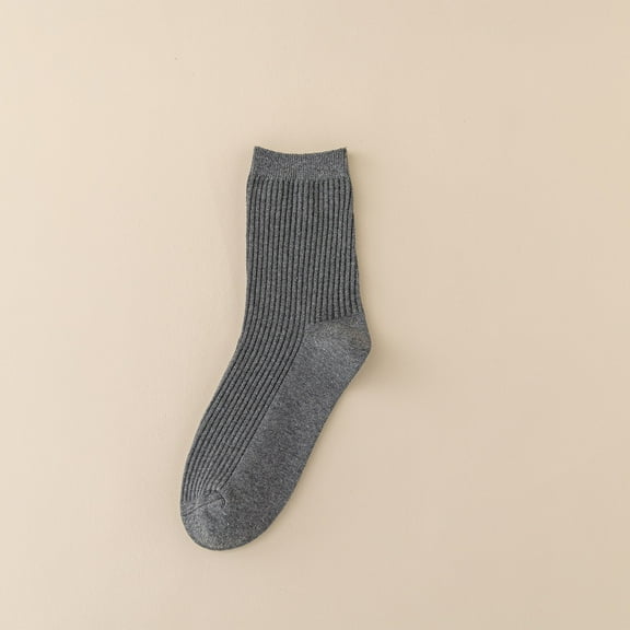 Unisex Striped Cotton Socks | 5-Pack Breathable Socks for Daily Wear, Gym & Travel Under 5$, Hontri Women's Socks Autumn And Winter Cotton Pile Socks , Dark Gray, One Size