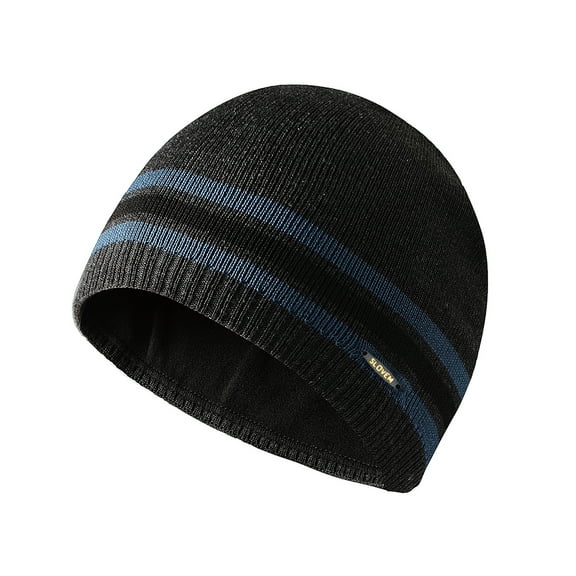 Unisex Striped Ski Cap Knitted Hat Winter Warm Beanie Fleece for Outdoor Work Sports