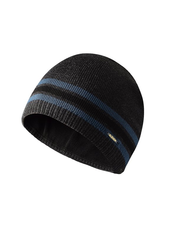 Unisex Striped Ski Cap Knitted Hat Winter Warm Beanie Fleece for Outdoor Work Sports