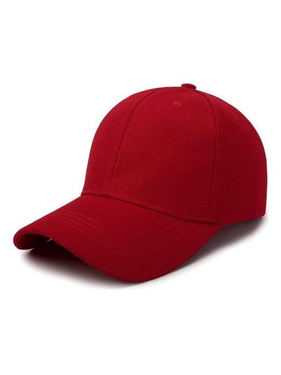 Unisex Structured Baseball Cap with Adjustable Closure - Performance Hat for Outdoor Activities Red One Size