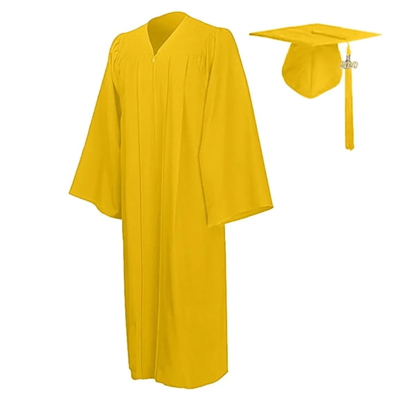 Unisex Student Graduation Gown Tasse Cap Pendant Set Formal High School Robes Hat Set University Bachelor Clothes