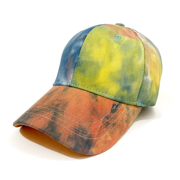 Unisex Stylish Tie Dye Anti UV Adjustable Outdoor Sports Hat Cotton Baseball Cap