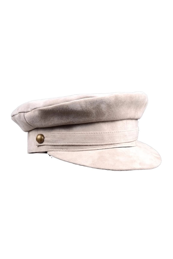 Unisex Suede Berets Caps Winter Genuine Leather Nubuck Hat With Belt Golden Buckle Students Navy Hats Newboy Casquette
