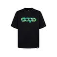 thumbnail image 1 of Unisex Summer 3D Embroidered T Shirt Good Logo Colorful Plant Embroidery Moisture Wicking Daily Wear, Black, M, 1 of 8