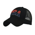 thumbnail image 1 of Unisex Summer America Flag Embroidery Grid Baseball Cap Adjustable Visor Hat, 1 of 3