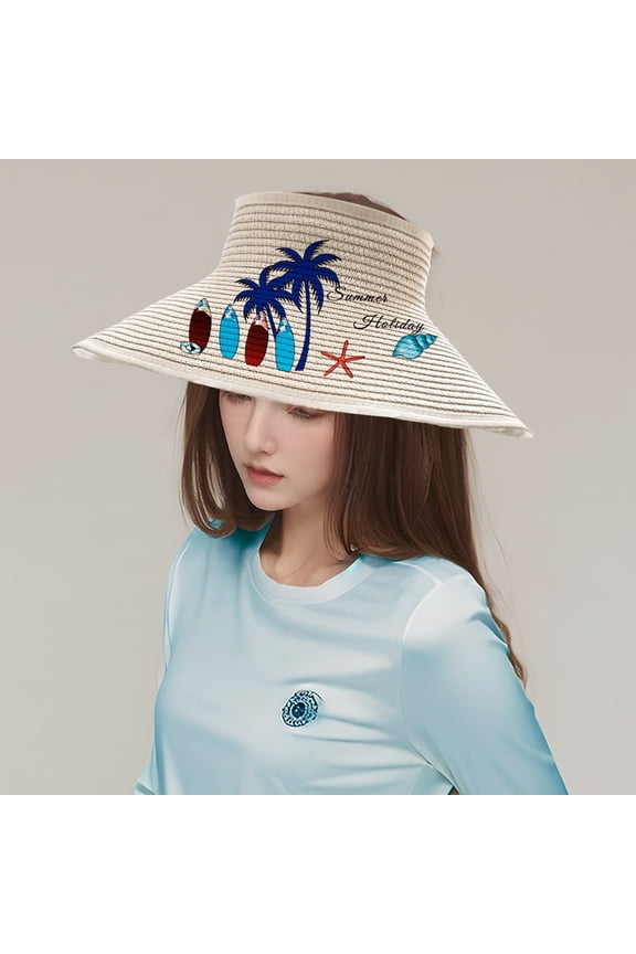 Unisex Summer Coconut Tree Surfboard Bucket Hat With Bow Wide Brim UV Protection Foldable Breathable Lightweight Sun Hat For Beach Surfing Fishing Travel Outdoor Activities Blue One Size