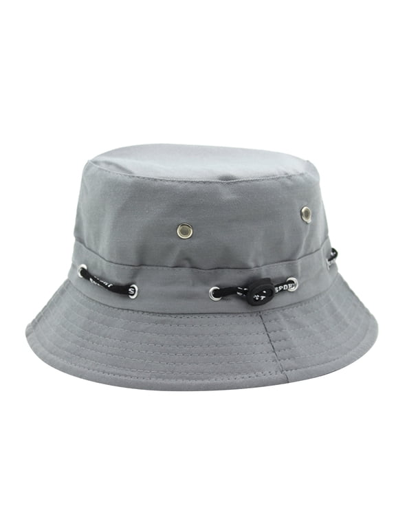 Unisex Summer Fisherman Bucket Hat, Wide Brim Sun Protection Hat for Outdoor Play, Beach Vacations, and Daily Casual Wear, Adjustable and Portable Design Grey
