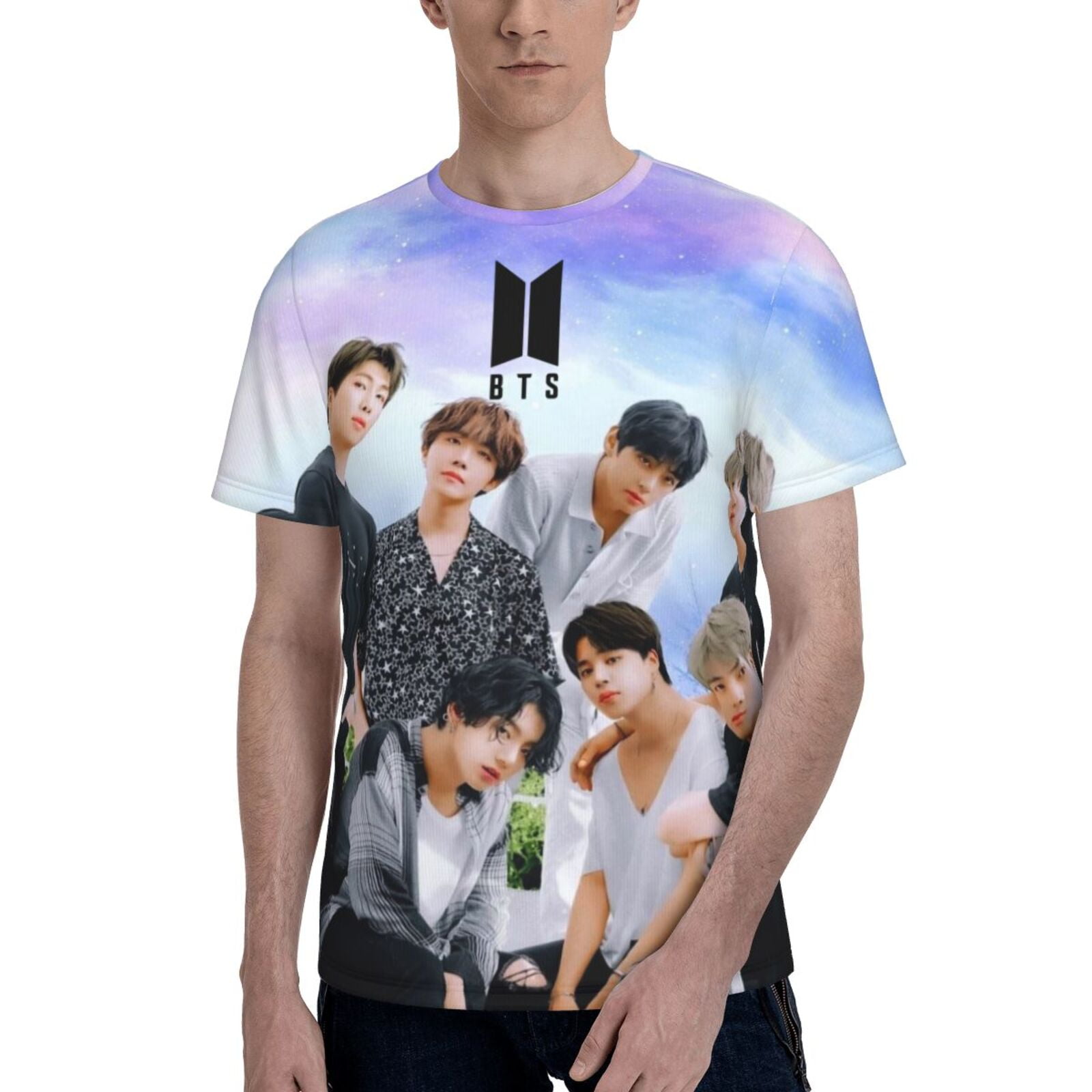 Unisex Summer Kpop BTS T Shirts Crewneck Cool Short Sleeve Funny Graphic Print Top Casual Tees For Men Women