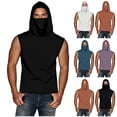 thumbnail image 1 of Unisex Summer Sleeveless Hooded Ice Silk Sun Protection Top Shirt With Face Mask, Lightweight Breathable Cooling Sunscreen Cool Casual Tops, Beach Vacation Holiday Gift | CSEONE,Black XL, 1 of 9