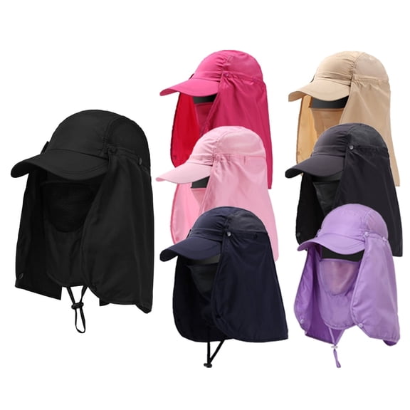 Unisex Summer UV Protection Sun Hat Baseball Cap with Neck Face Flap for Fishing Hiking