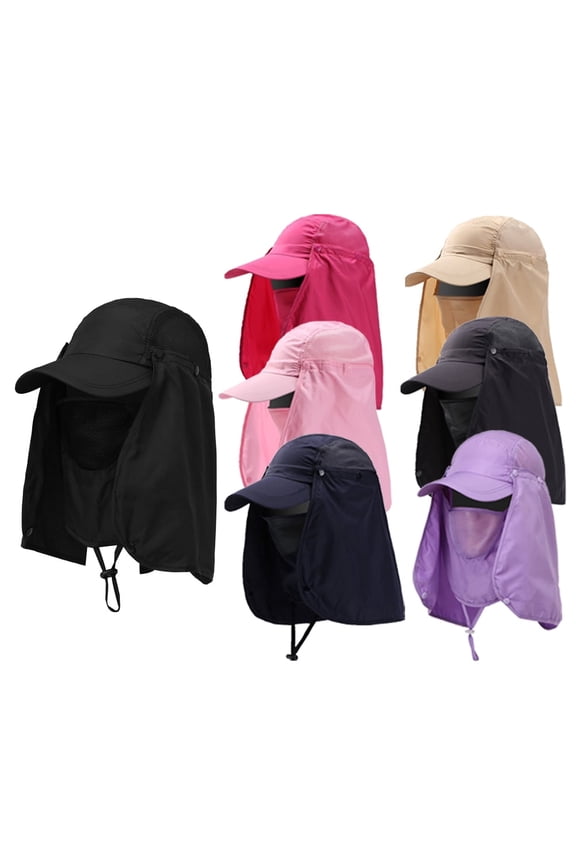Unisex Summer UV Protection Sun Hat Baseball Cap with Neck Face Flap for Fishing Hiking