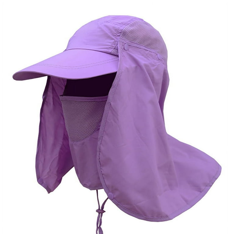 Unisex Sun Cap Fishing Hats, Outdoor 360° Sun Protection UPF 50+ Sun Caps,  Removable Neck Face Flap Cover Caps, Quick Dry Baseball Hat for Man Women Sports  Fishing Hiking Gardening, Purple 