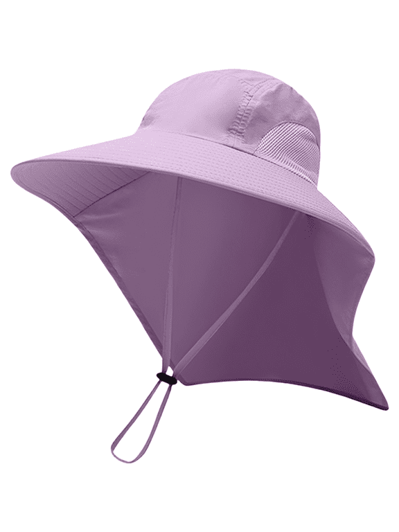 Unisex Sun Hat with 4.9 in Wide Brim and Neck Flap, Excellent Outdoor Sun Protection Fishing Hat for 21.7-23.6 in Head, Foldable Quick Dry Boonie Cap for Hiking Beach Camping Gardening