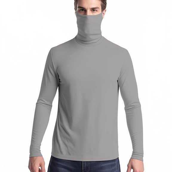 Unisex Sun Protection Shirt UPF 50  Fishing Hiking Shirt with Face Cover Long Sleeve Lightweight UV Shirts with Mask